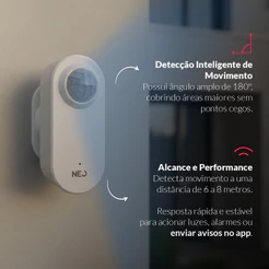 Sensor Presença Articulado Inteligente Wi-Fi 2.4 GHz ou Zigbee Bivolt Branco Avant Neo