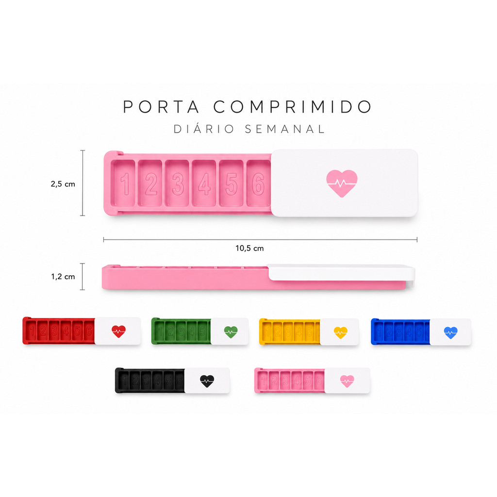 Porta Comprimidos Pílulas Medicamento Remédio Organizador Portátil Pill Box Compacto
