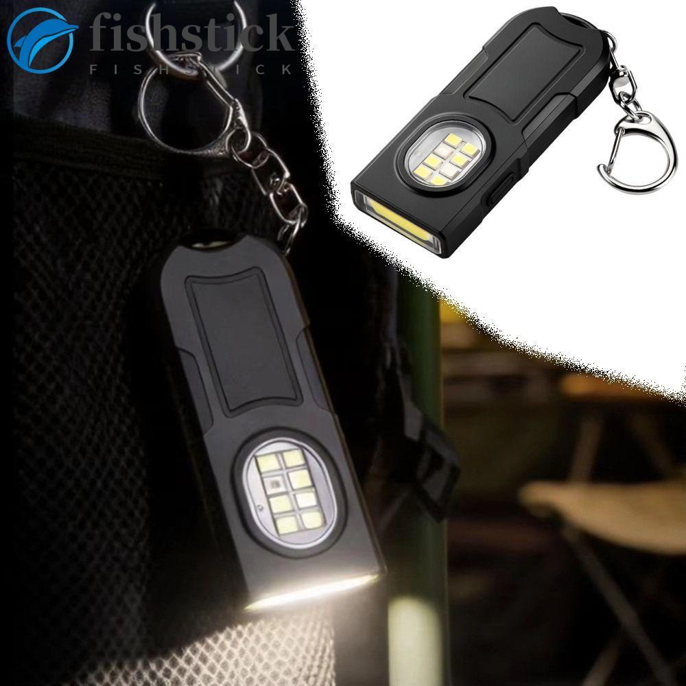 Lanterna De Chaveiro LED FISHSTICKA , Mini Luz À Prova D'água De Alto Brilho , Com Lâmpada De Tocha Braçadeira Traseira