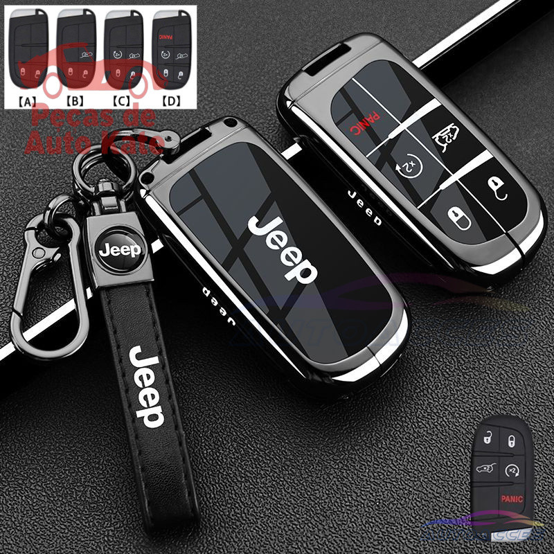 Capa para Chave de Carro com Proteção Automática para Jeep Renegade Compass Grand Cherokee Chrysler 300C Wrangler Dodge