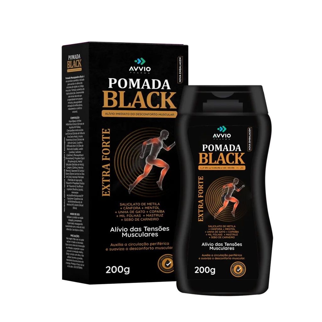Pomada Black Avvio Massageadora 200g Original