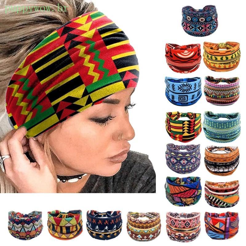 PUP Tiaras Africanas Elásticas Para Treino, Faixa Larga E Meninas