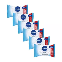 Kit 6 Sabonetes em Barra NIVEA Leite 125g