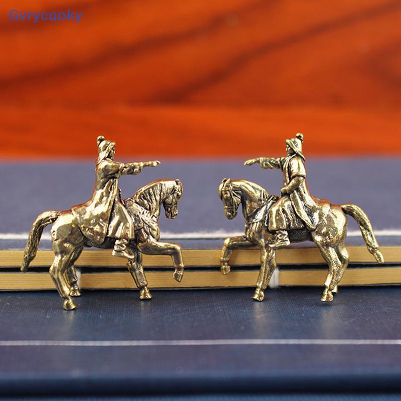 Gvrycqoky Cavalo De Equitação De Bronze Pequena Estátua Ornamentos De Mesa Personagens De Metal Estatuetas Decoração Par