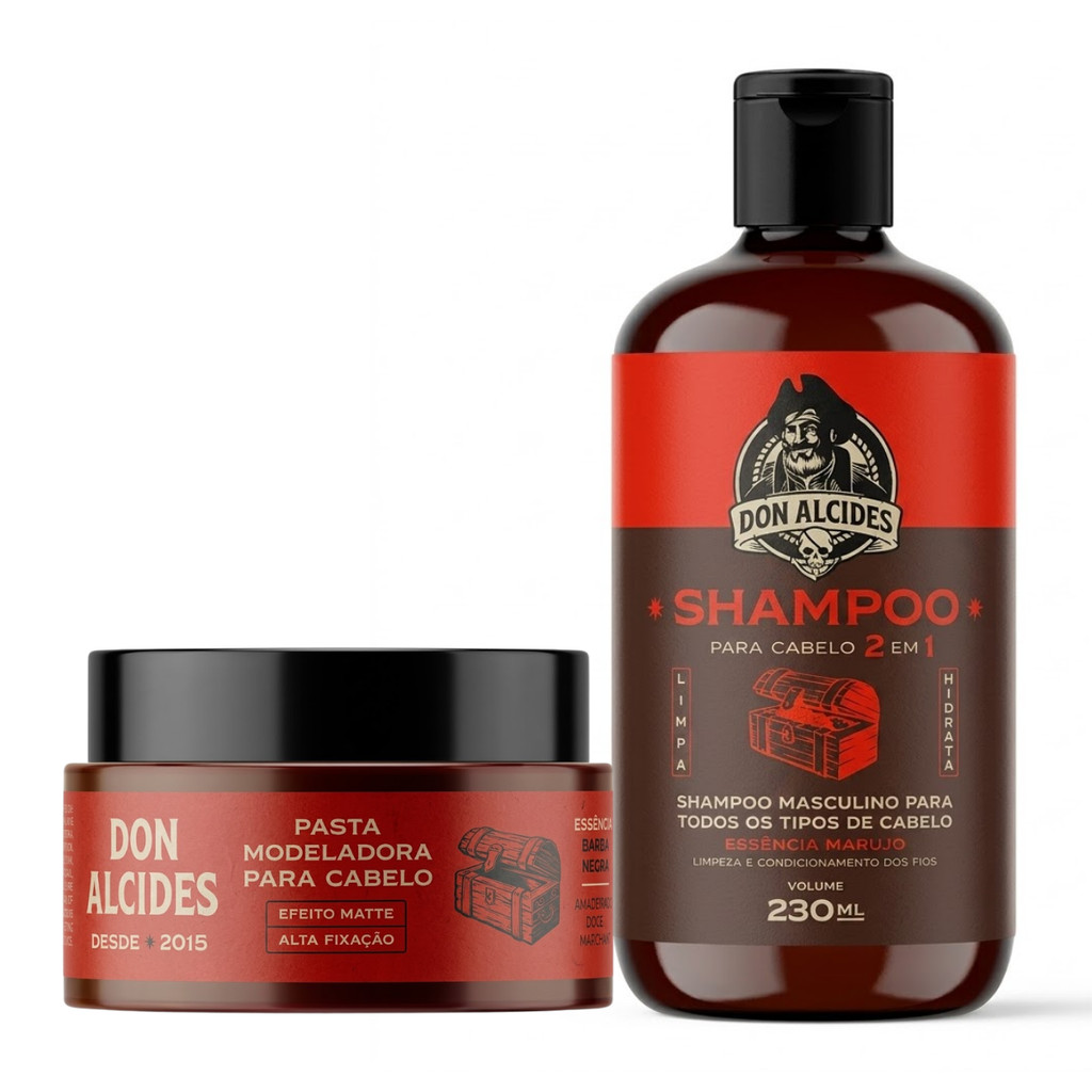 Kit Shampoo 2 Em 1 + Pomada Modeladora Matte Don Alcides