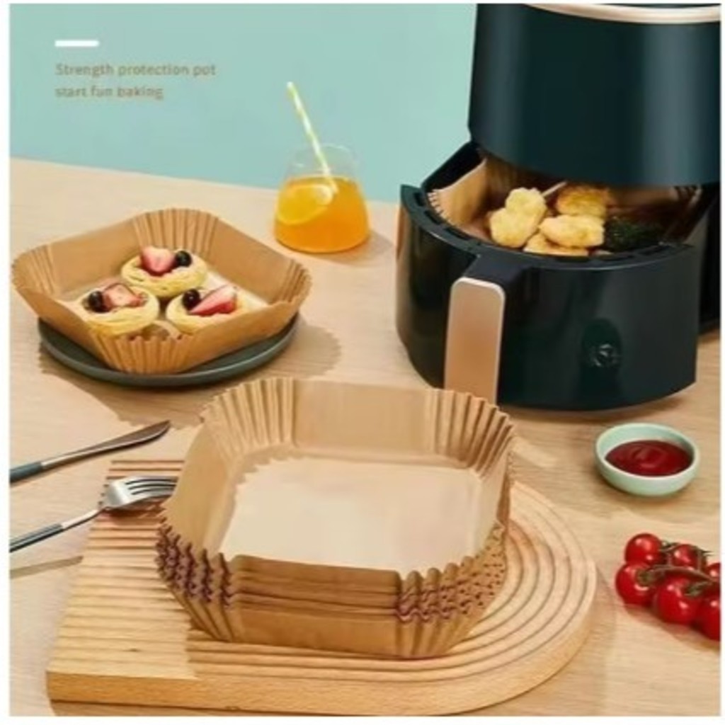 KIT 200 Formas Assadeira Papel Manteiga Descartável Para Air fryer Sem Sujeira