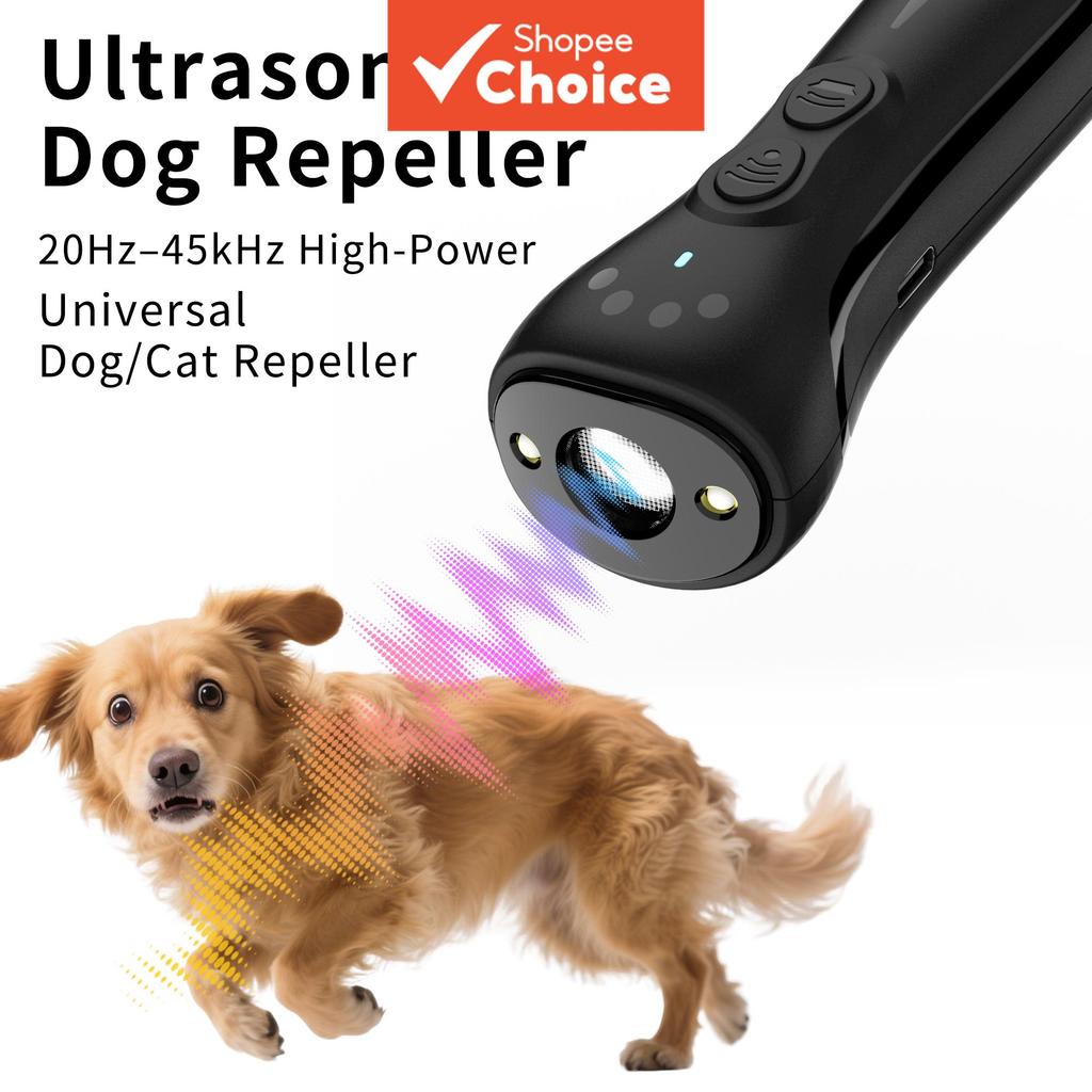 Dispositivo portátil repelente de cães ultrassônico, com luz LED, mini treinador de cães, carregamento rápido Tipo-C,