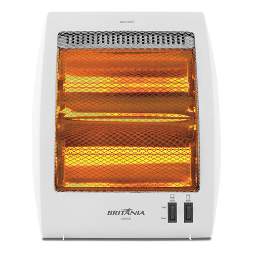 Aquecedor DE AMBIENTE Elétrico Portátil Britânia Ab800b 220V Branco Novo Branco 220V