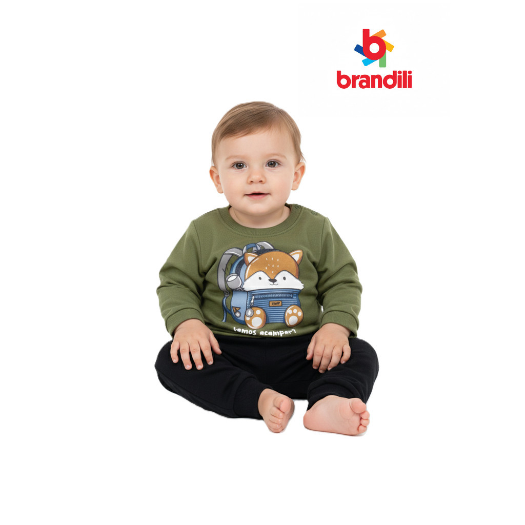 Conjunto Moletinho Moletom Infantil Menino Inverno Masculino Manga Longa Brandili - 55591