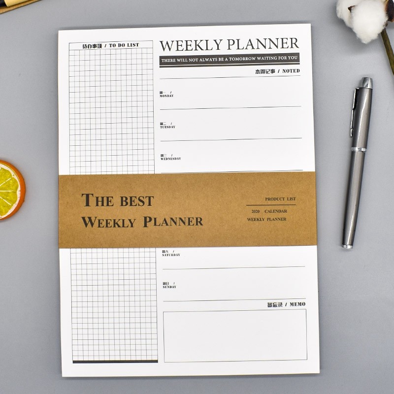 Simples Retro plano semanal bloco de notas A4 plano semanal anual 2025 calendário mesa calendário memorando
