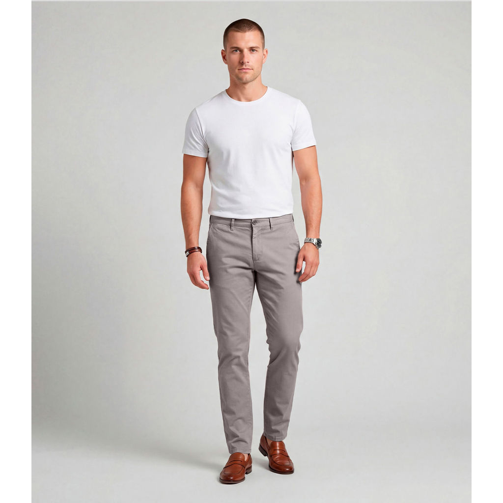 Calça Masculina Em Sarja Com Bolsos Sea Surf Cinza