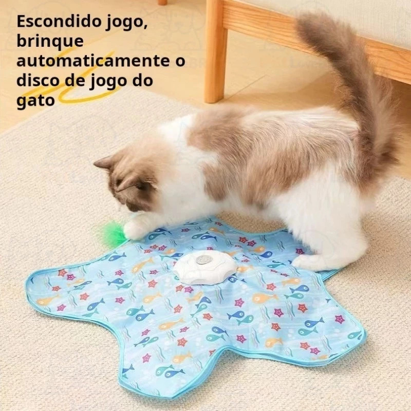 Smart Cat Toy with Hide and Seek Mouse, Hidden Feathers and Realistic Sounds for Interactive Play