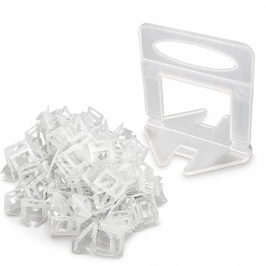 Kit 100 Niveladores Espaçador Piso Porcelanato Ceramica Clip Piso 1mm e 2mm