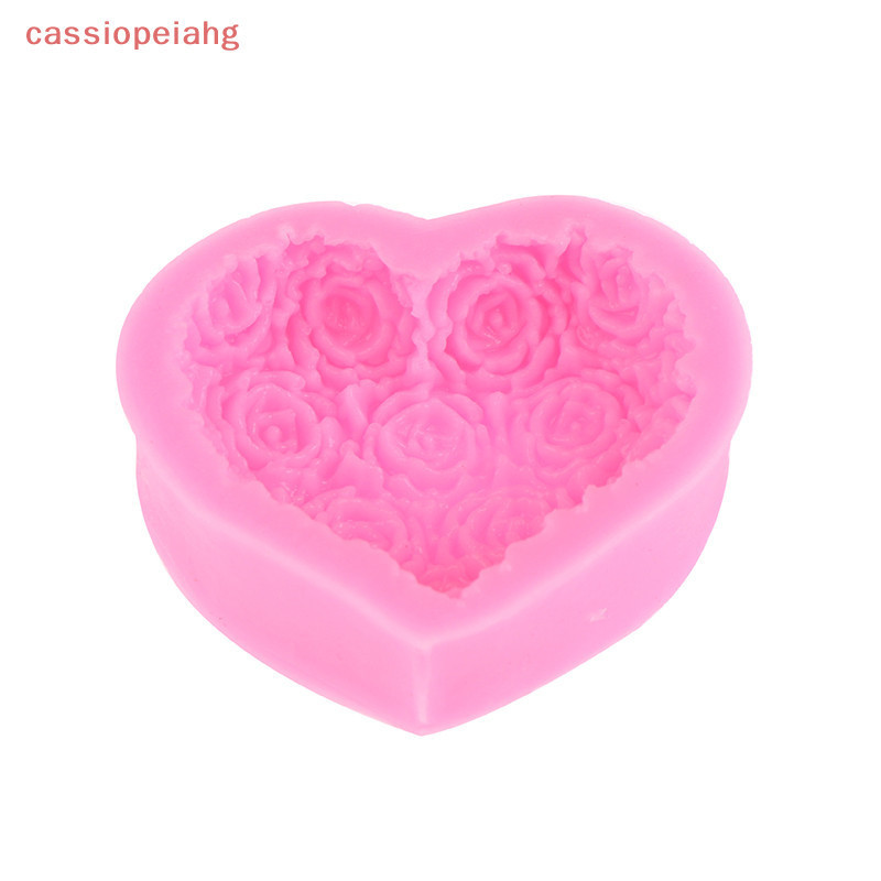 1 molde de silicone em formato de coração de rosa, adequado para fazer sabonete, chocolate, balas de gelatina, argila po
