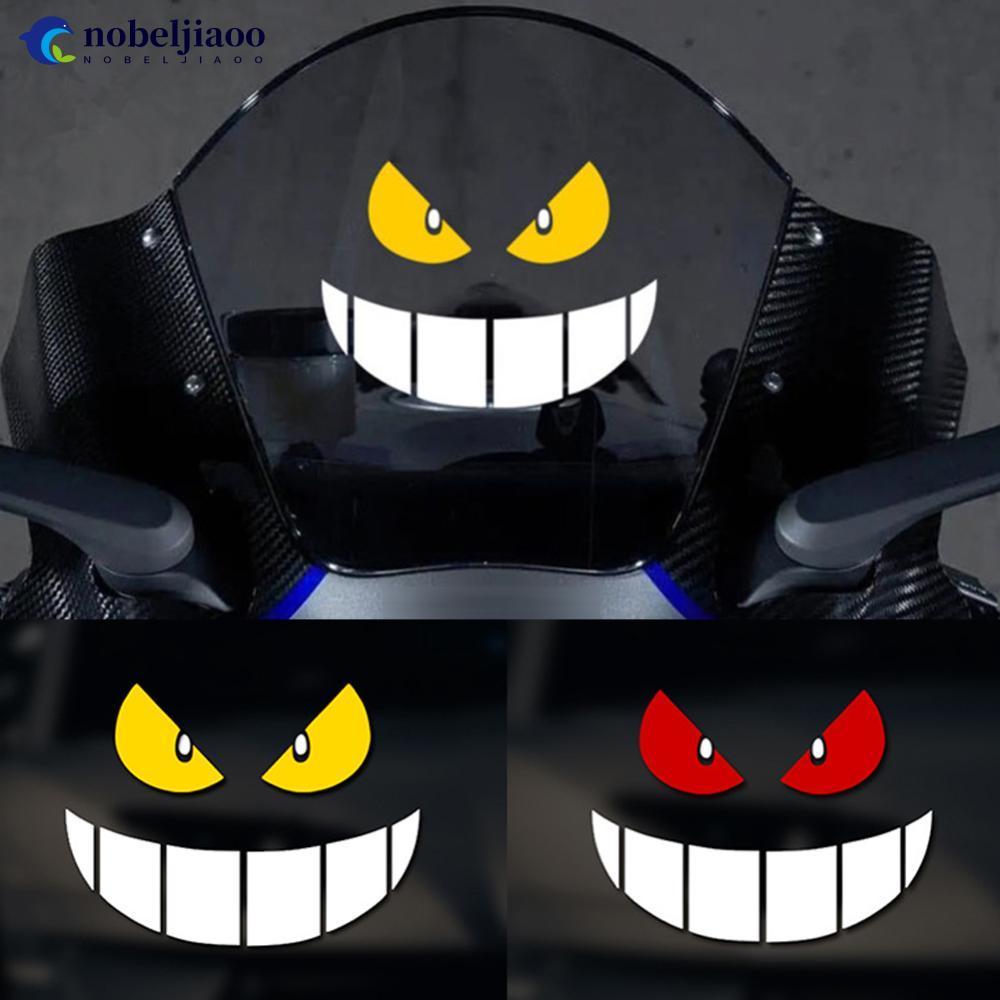 NOBELJIAOO Adesivos Para Motocicleta E Carro , Olhos Do Diabo , Capacete , Carenagem , Janela Traseira , Decoração , Dec