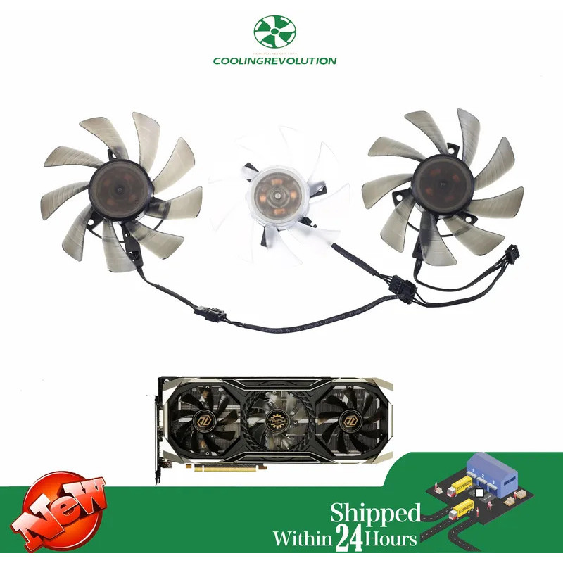 T129215BU T128015ventilador Gráfico Bu DC12V 4Pin Para ASRock Radeon RX 5700 XT Taichi X 8G OC +
