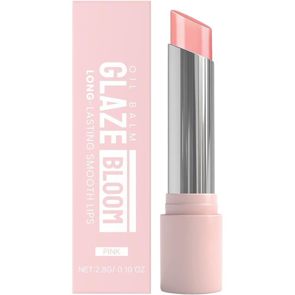 Bálsamo Labial com Efeito Lifting e Brilho, Óleo Bálsamo GlazeBloom, Tintura Labial Glaze, Sérum Labial Multiuso para Vo