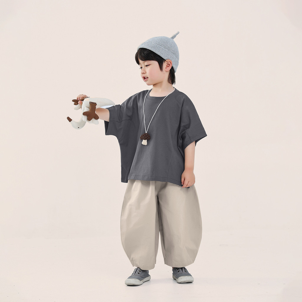 Meninos camiseta de manga curta verão novo estilo crianças japonês estilo coreano cor sólida meia manga médio pequenas c