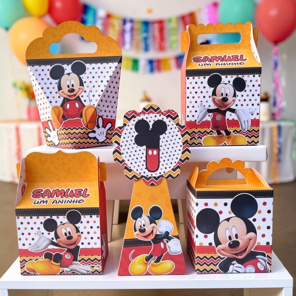 Personalizados MICKEY  (PEGUE E MONTE) - kit festa - lembrancinha - aniversario - caixinhas personalizadas