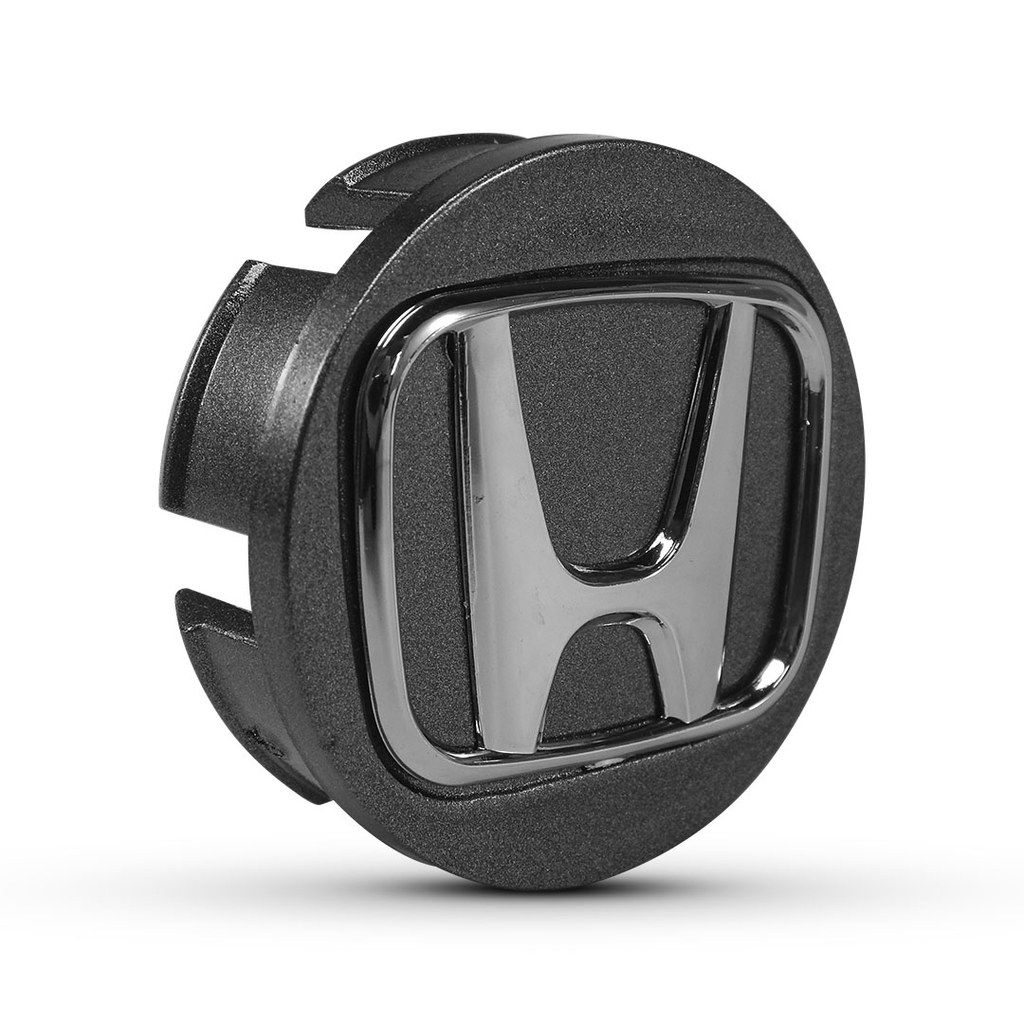 Calota Calotinha Centro Meio Miolo Roda Fit City Wrv Civic 58mm Grafite Com Logo Cromado