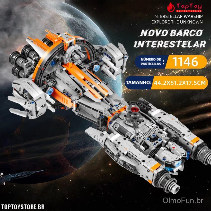 1221 Peças de Blocos de Construção Mecânicos de Nave Espacial, Brinquedo Modelo Espacial Tecnológico 3D, Presente de Nat