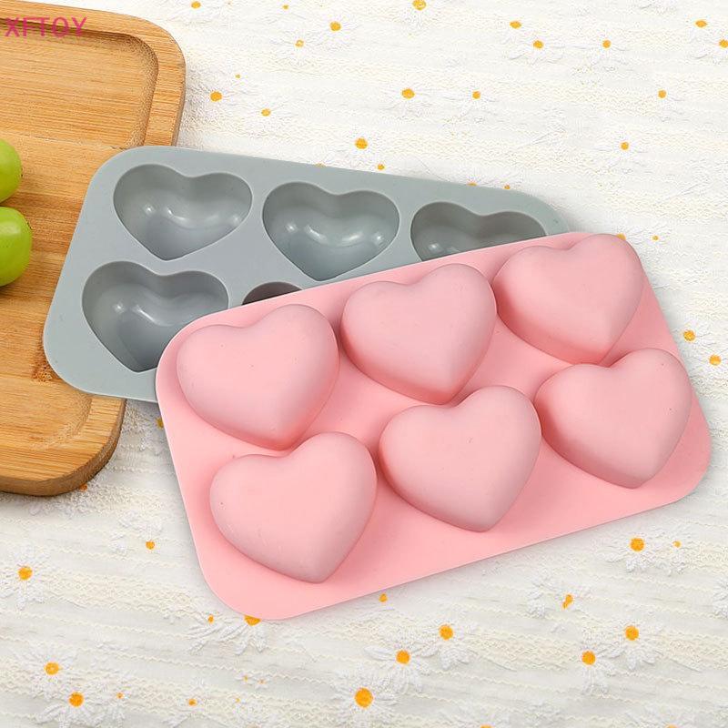 XFTOY 1Pc 6-Cavidade Moldes De Bolo De Silicone 3D Amor Pêssego Forma Molde DIY Cozimento Sobremesa Mousse Decoração Bak