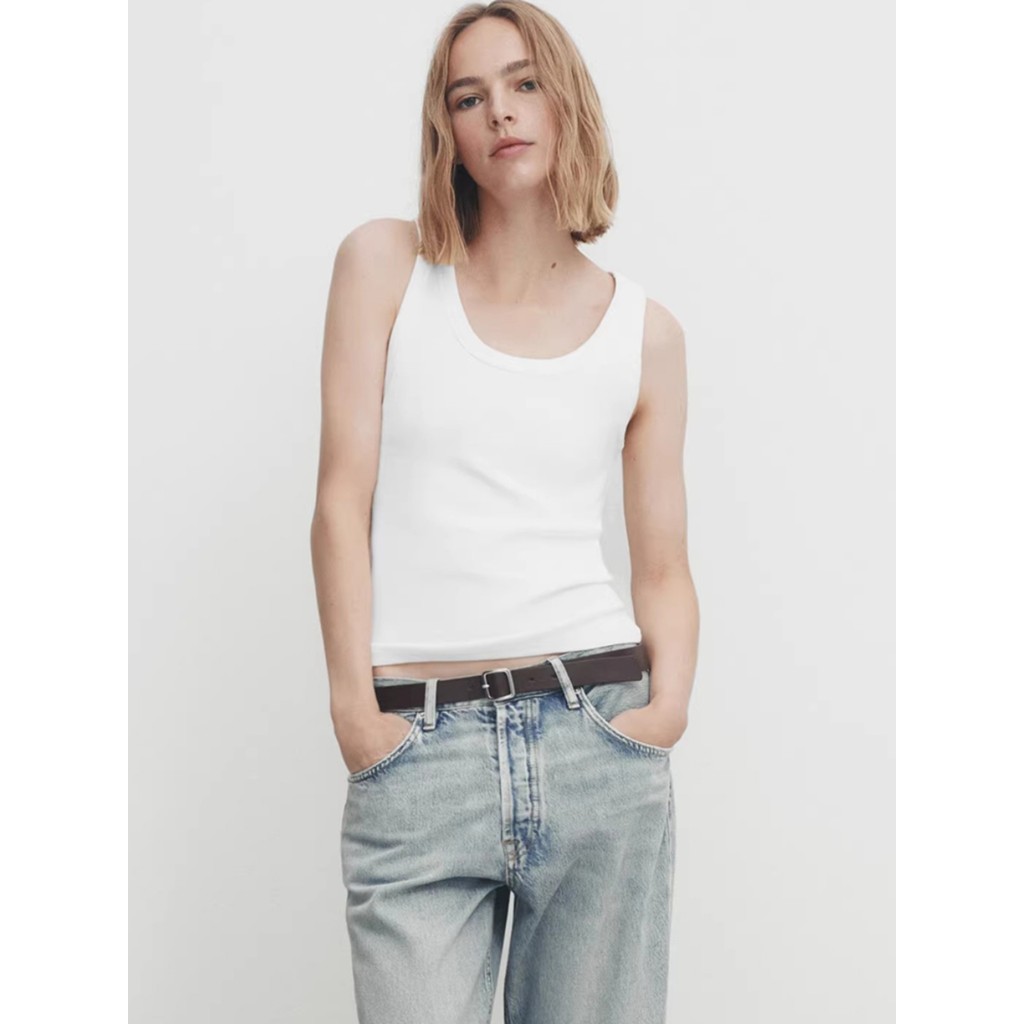 MD Camiseta feminina verão estilo básico simples branca All-Match confortável colete de algodão camiseta feminina 062019
