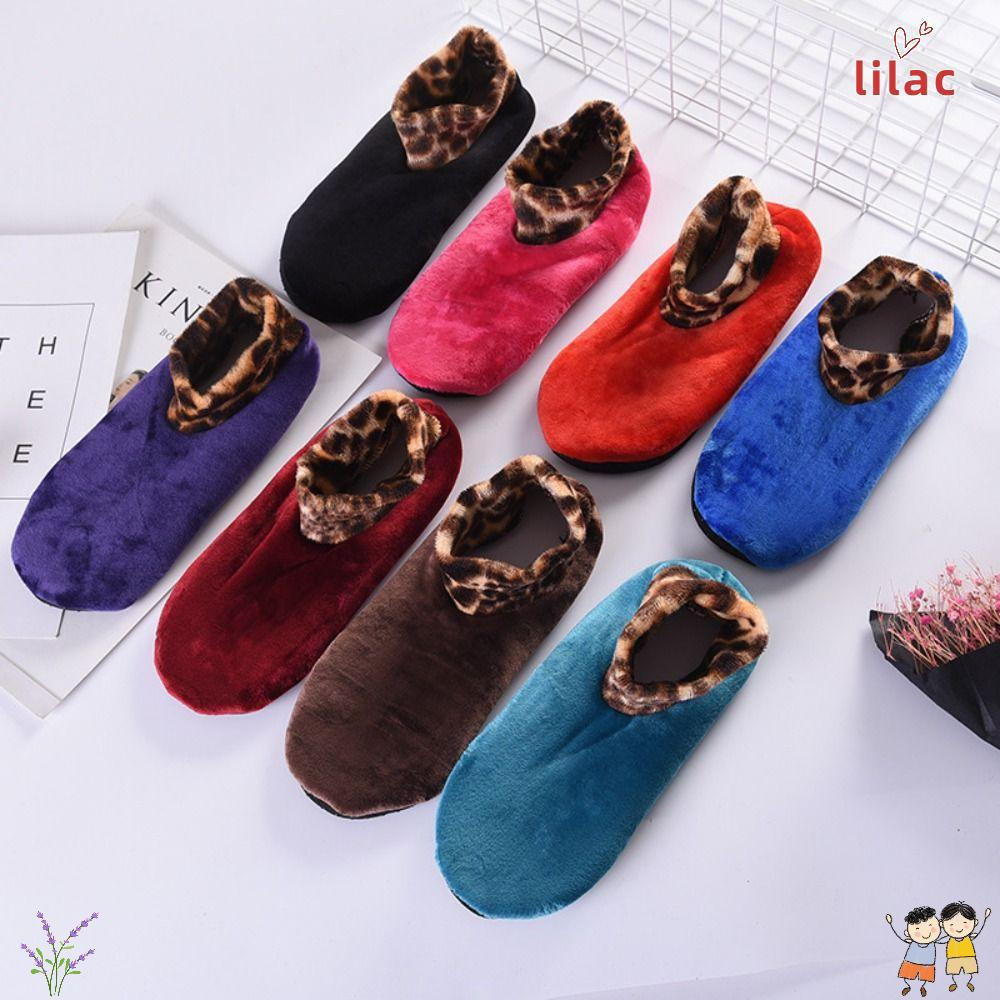 LILAC Engrossar Meias De Chão , Meia Térmica Para Cama Interna , Chinelo De Lã Polar Elástica Quente De Inverno