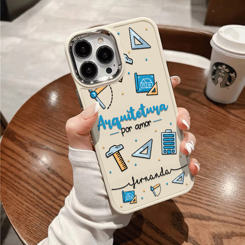 Capinha Capa Estampa Arquitetura fofa ​Para iPhone 11 13 12 14 15 16 pro max 16 7 8 Plus capinha anti