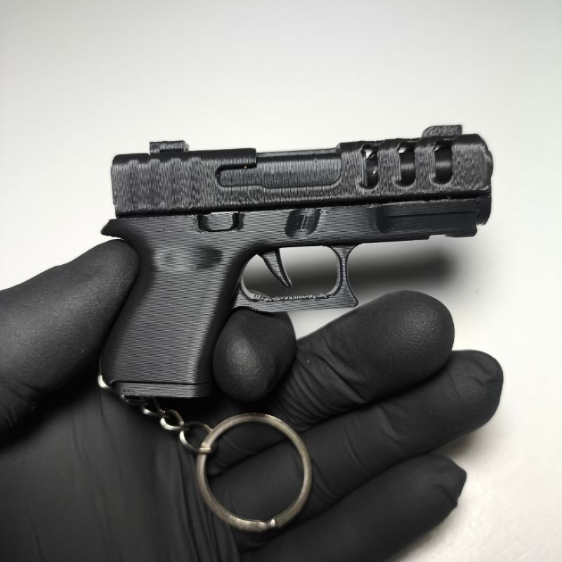 Chaveiro Fidget Glock - Miniatura Realista com Slide Deslizante Funcional | Antiestresse Colecionável