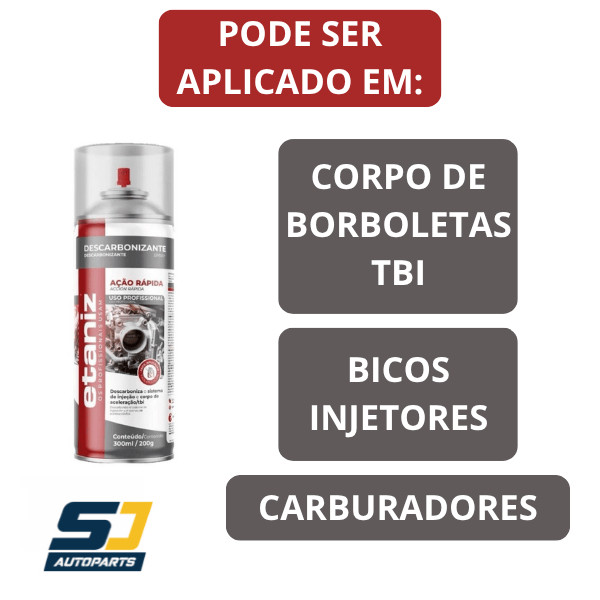 Detalhes do Descarbonizante Spray Etaniz 300ml Limpa Bico Carburador Tbi