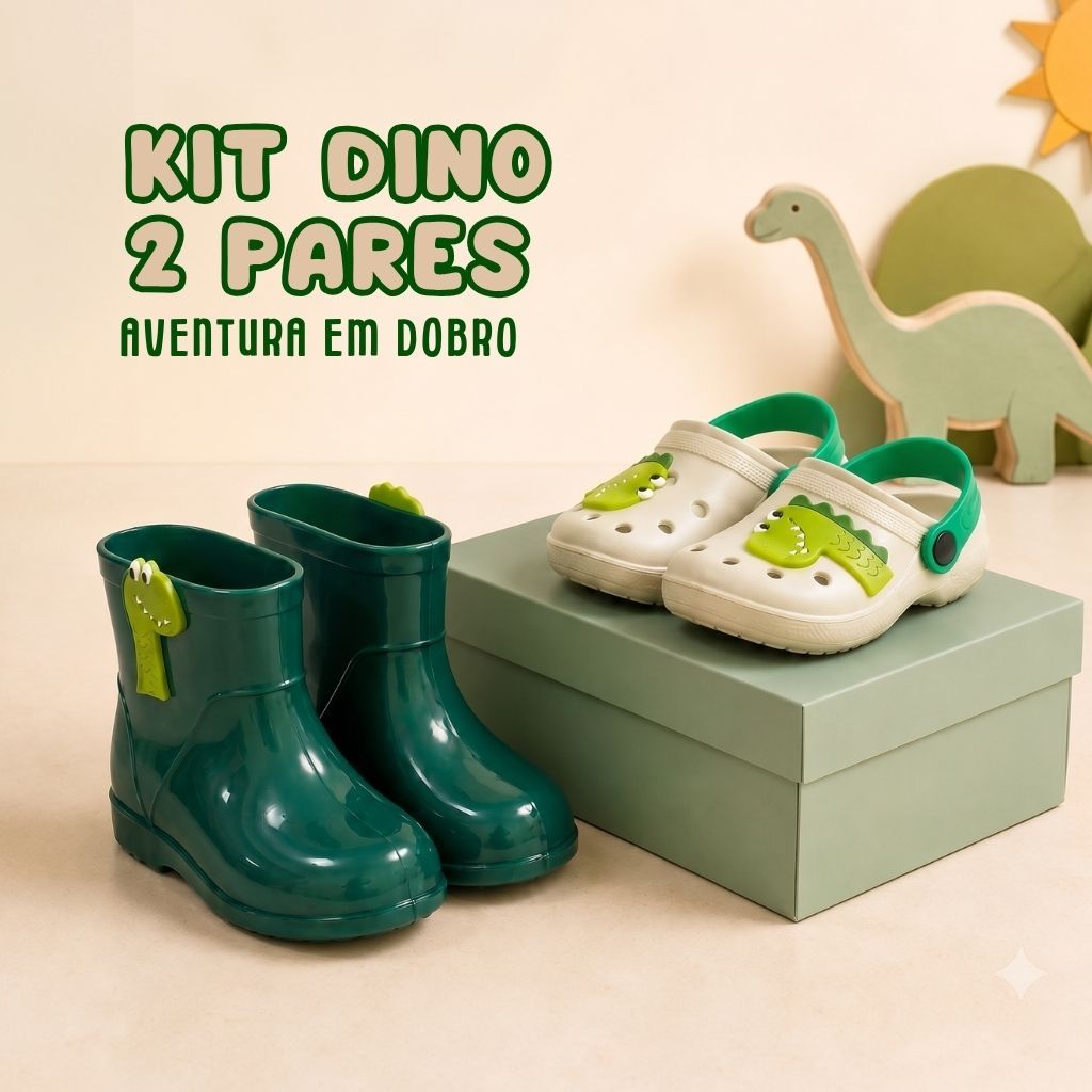 Kit Galocha E Sandália Menino Infantil Confortável Macio Antiderrapante Casual Impermeável Resistente Dia a Dia