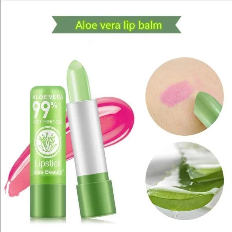 Aloe Lip Balm Hidratante E Batom Que Muda De Cor Lábios Femininos Masculinos Anti Rachaduras
