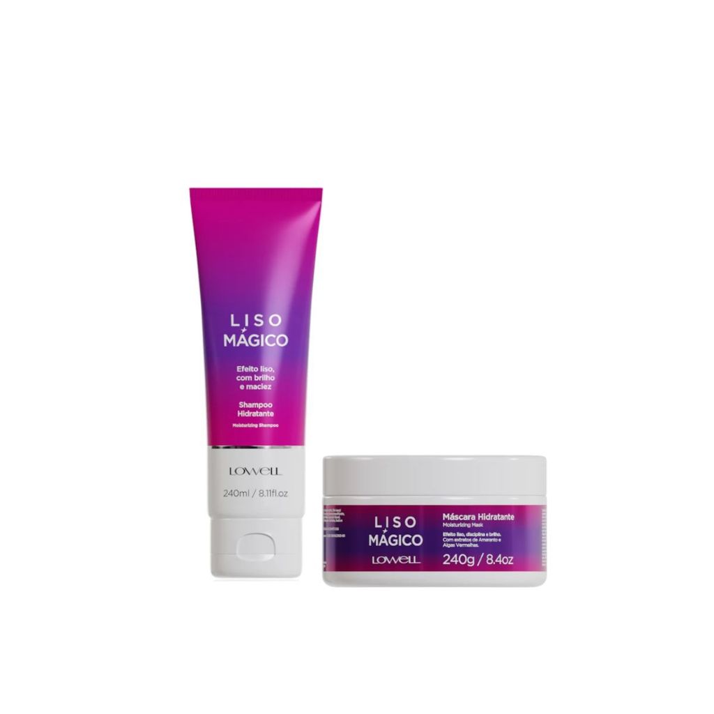 Kit Shampoo e Máscara 240ml - Liso Magico - Lowell