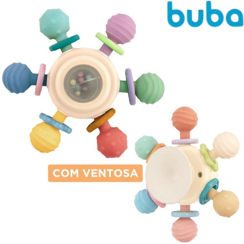 Brinquedo Chocalho Spinner Com Ventosa Buba Mordedor Bebê Interativo Estimulo Sensorial Infantil.