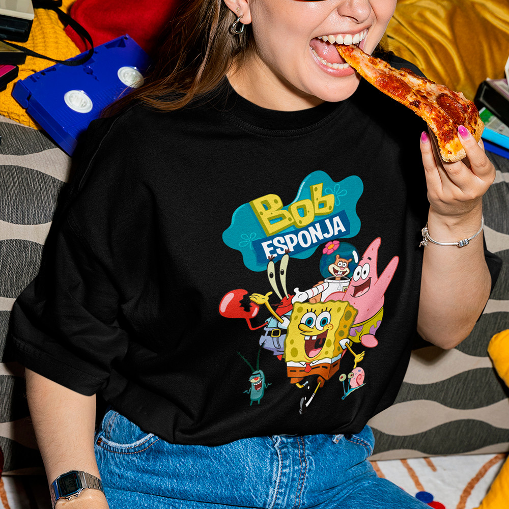 Camisa Feminina Bob Esponja Blusa Look Animado Camiseta 100% Algodão T-Shirt Premium