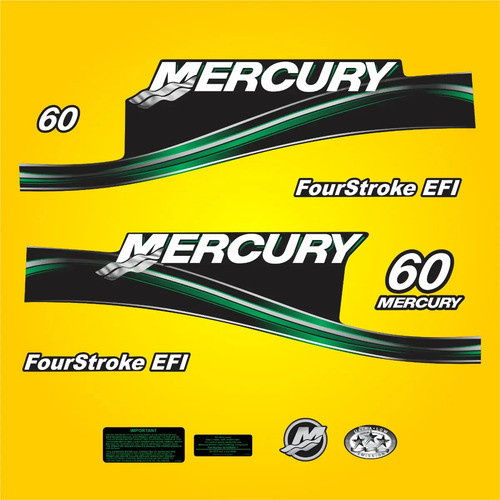 Mercury Efi 60 Hp Motor De Popa Decalques Adesivo