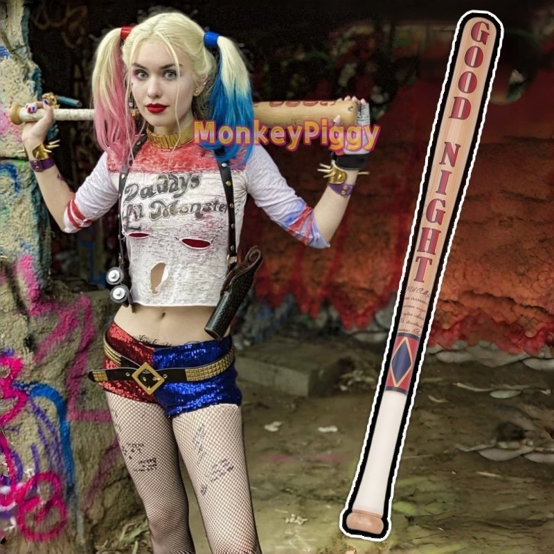 Taco De Beisebol Harley Quinn 1 : 1 Réplica De Filme De Madeira Adereço Do Esquadrão Suicida Para Cosplay Presente Colec
