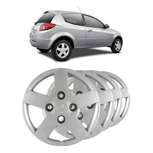 Jogo de Calota Aro 13 Ford Ka 2008 Até 2012 Grid
