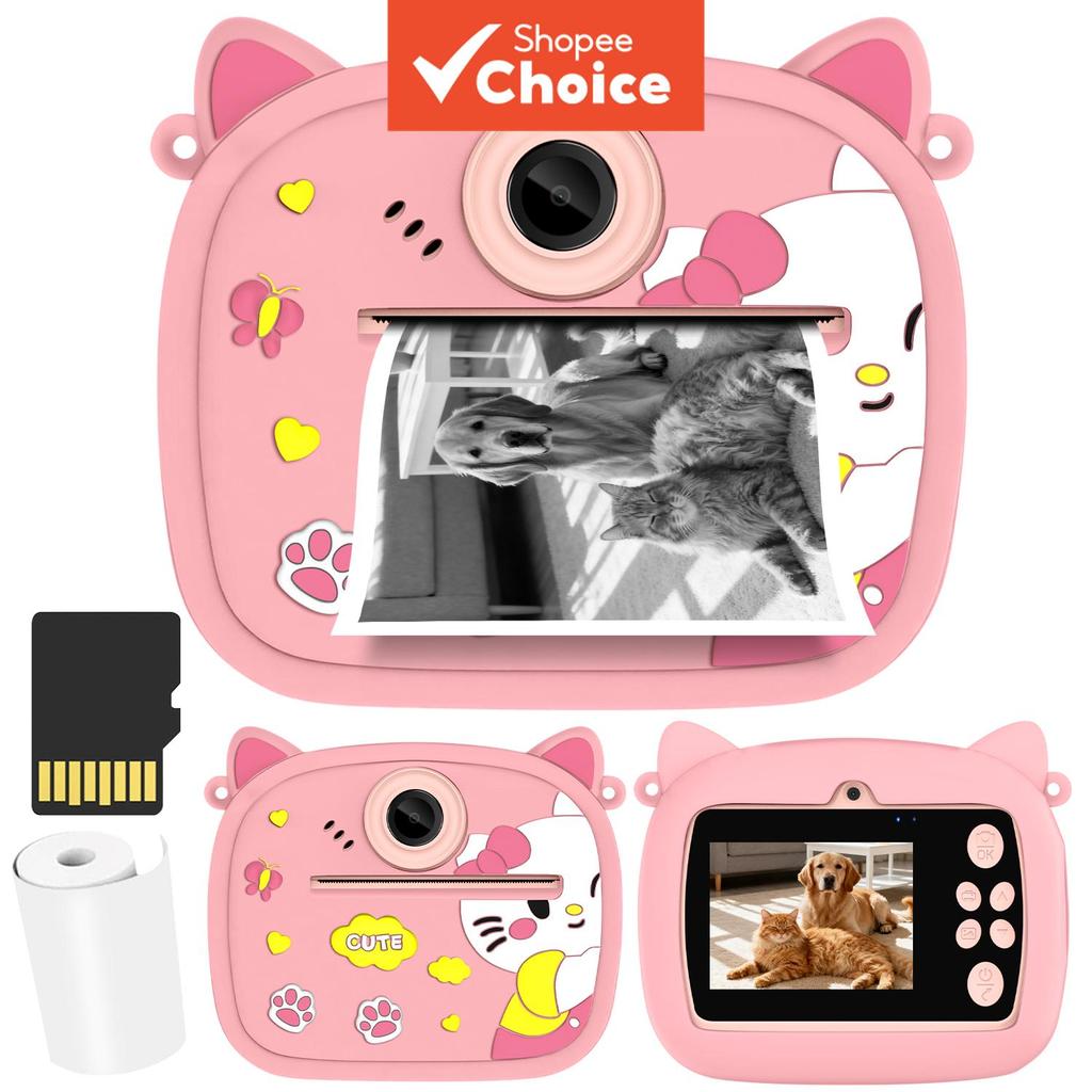 Câmera De Impressão Instantânea Multifuncional Digital Zoom 8X Suporta Selfies Mini Impressora Para Fotografia Infantil