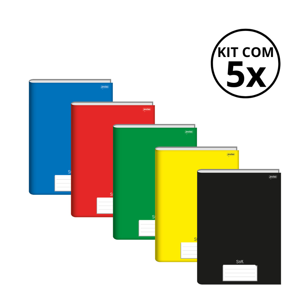 Kit Com 05 Cadernos Universitario Brochura 96 Fls Capa dura - STIFF