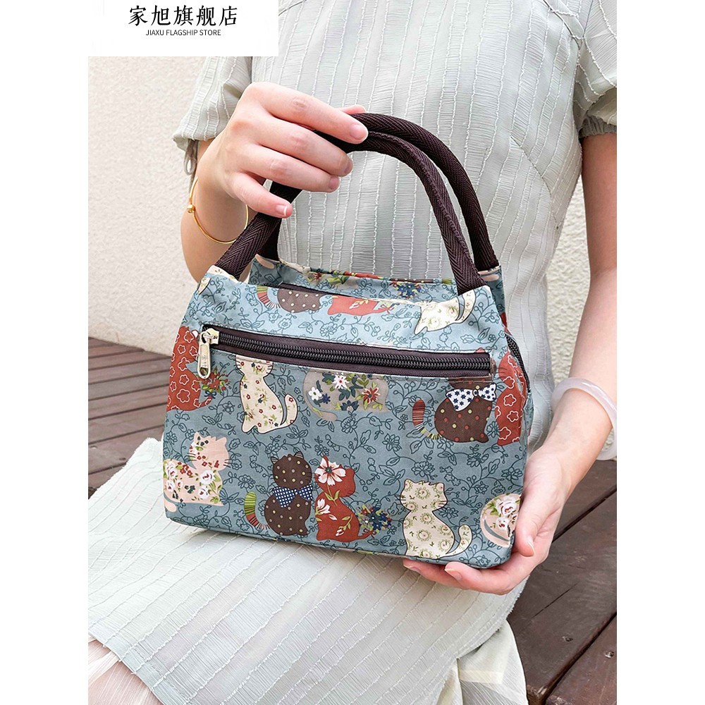 Moda impermeável lona mão-transporte almoço saco portátil Commuter All-Match feminino saco de pano mãe saco de compras l