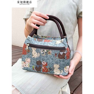 Moda impermeável lona mão-transporte almoço saco portátil Commuter All-Match feminino saco de pano mãe saco de compras l