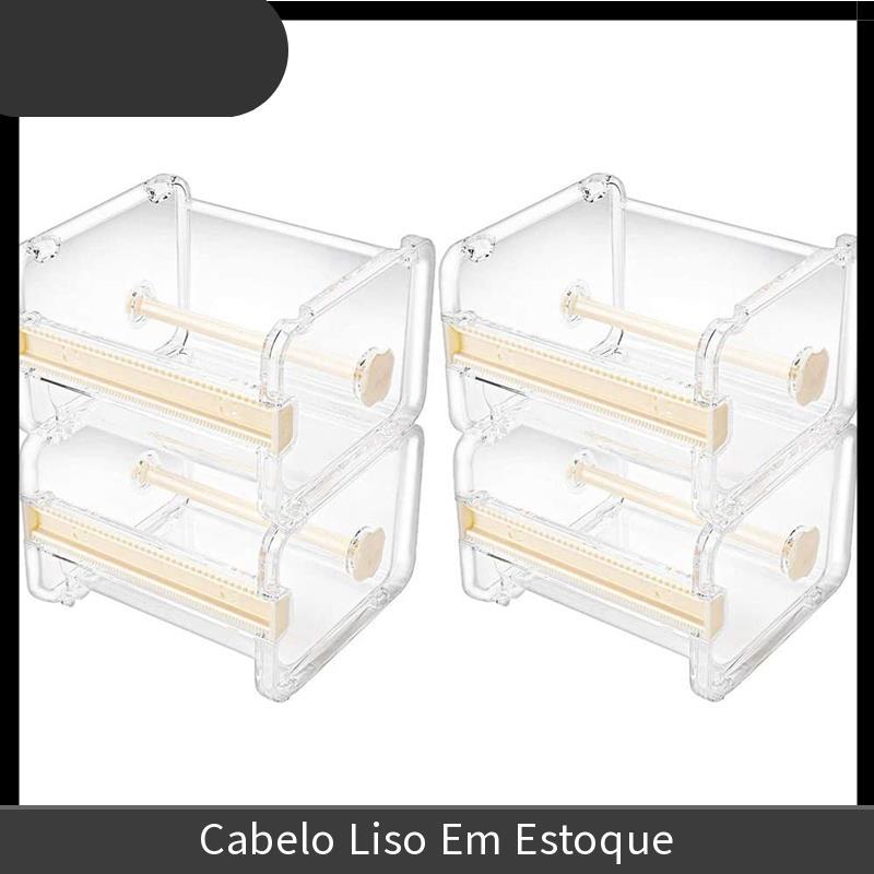 4 Pacote Transparente Visível Desktop Multi Washi Dispensador De Fita Adesiva , Cortador , Suporte De Rolo-Alta Qualidad