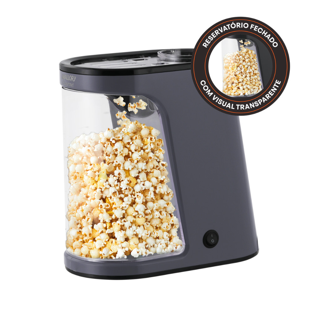 Pipoqueira Elétrica Mallory Gourmet 1200W Pipoca Sem Óleo  Preto