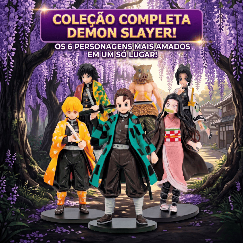 Figuração de Ação Demon Slayer Action Figure - Coleção Tanjiro Nezuko Inosuke Zenitsu Giyu Shinobu
