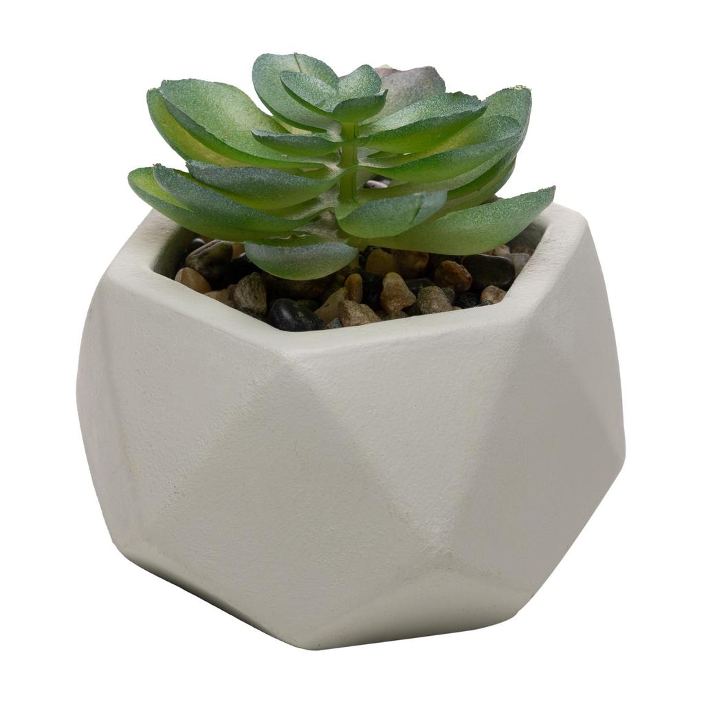 Cachepot Sucelenta Artificial Lyor Prismatto Cimento Cinza