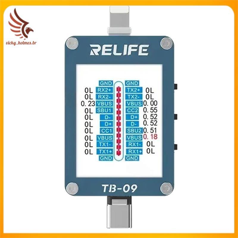 [vicky_holmes.br] Ferramenta De Diagnóstico De Celular TB-09 Display HD Com Suporte Para Porta Tipo C