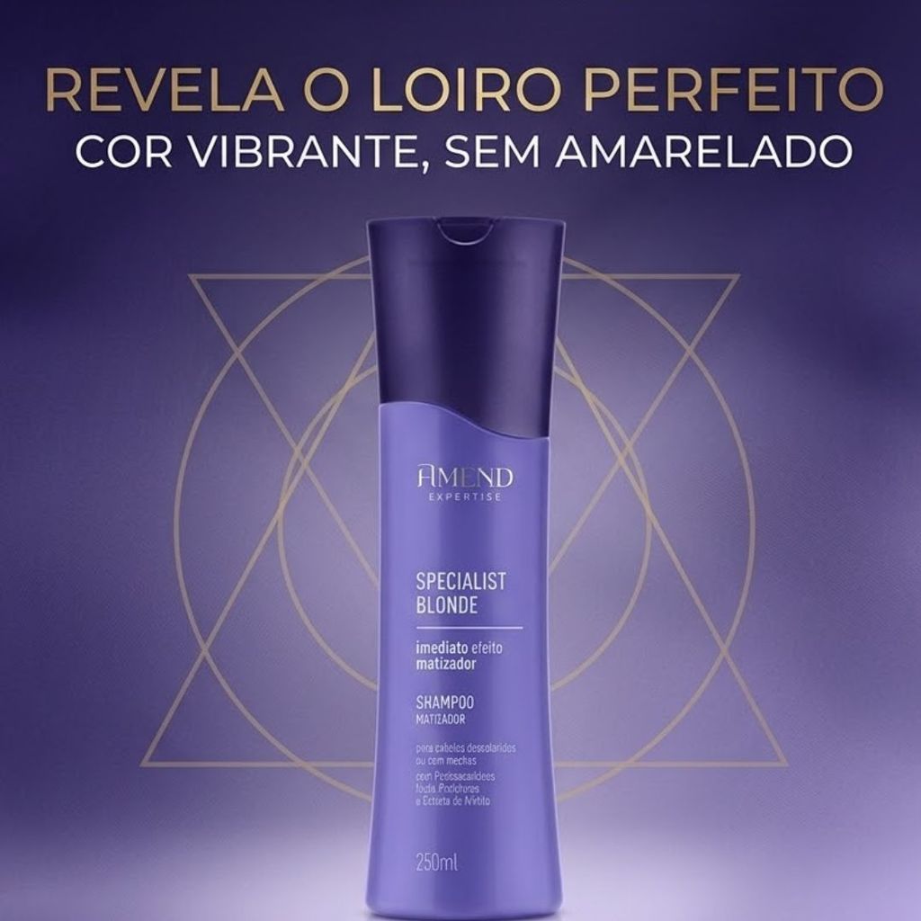 Shampoo Matizador Amend Blonde 250ml – Loiro Livre de Amarelado ✨