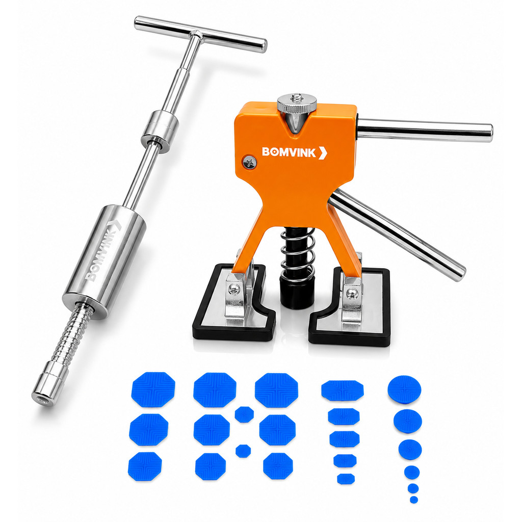 Kit Martelinho de Ouro Mini Repuxadeira C/ Ventosa + Martelo De Inércia Reparo De Amassados Automotivos Funilaria